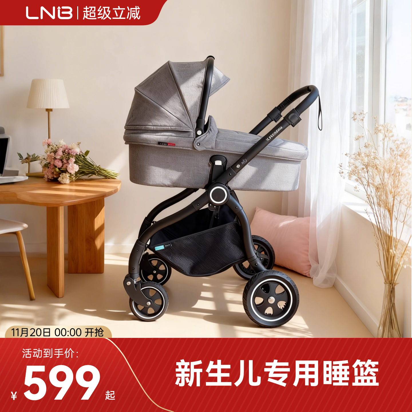 朗纳铂鹰和老虎6个月新生儿提篮