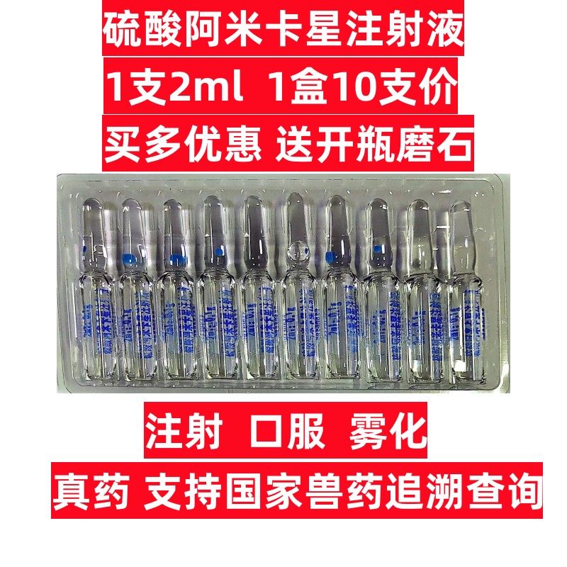 兽用硫酸阿米卡星注射液锦鲤鱼烂鼠鼻涕乌龟白眼肺炎雾化猫咪拉稀