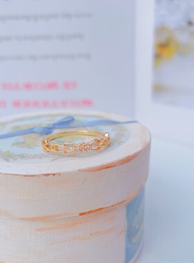 日系设计师topwhit日系轻珠宝agete复古宫廷风精致镂空锆石戒指