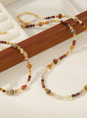 英国cherry kitty氛围感秋冬新款蛋黄石混彩项链手链轻奢小众