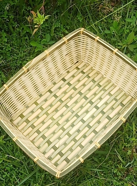竹编制品鸡蛋篮宠物筐竹编猫窝家用厨房洗菜沥水篮摆菜收纳筐