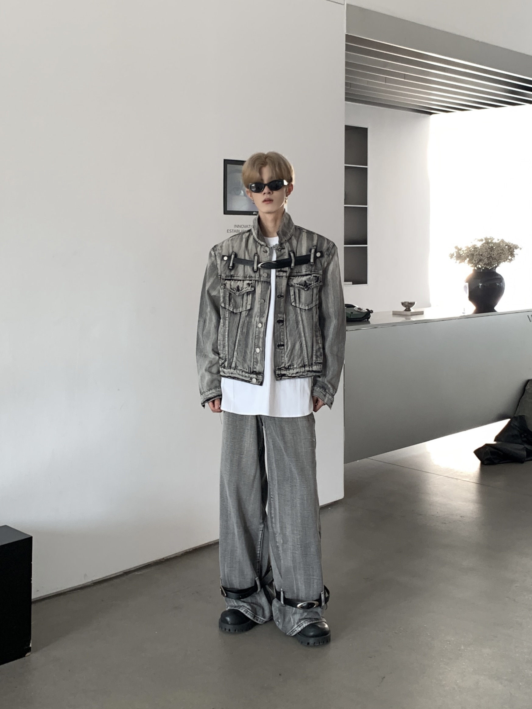 痞帅短款牛仔外套男女