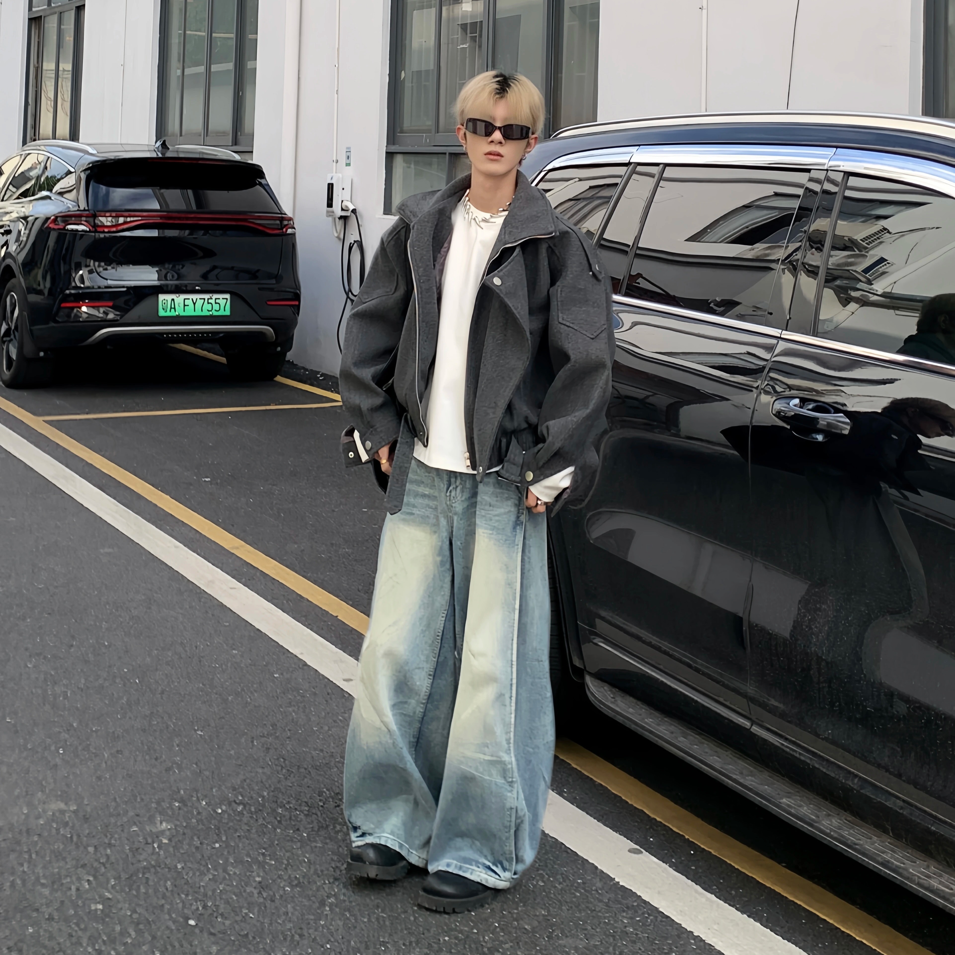 加厚冬季短款毛呢夹克保暖棉衣