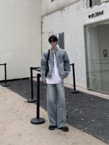 Med老叔 美式复古废土风设计感小众做旧牛仔外套男女夹克宽松上衣