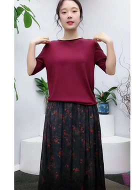 冰丝2023夏季套装文艺复古气质女