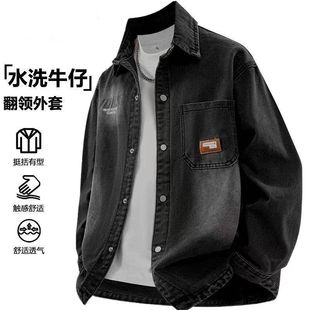 牛仔外套春秋季新款初高中男孩青少年男装帅气大学生夹克衬衫上衣