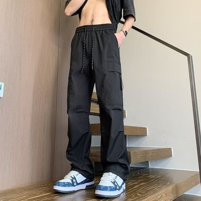 黑色工装裤女2024新款夏季速干登山冲锋裤子宽松大码胖mm休闲长裤