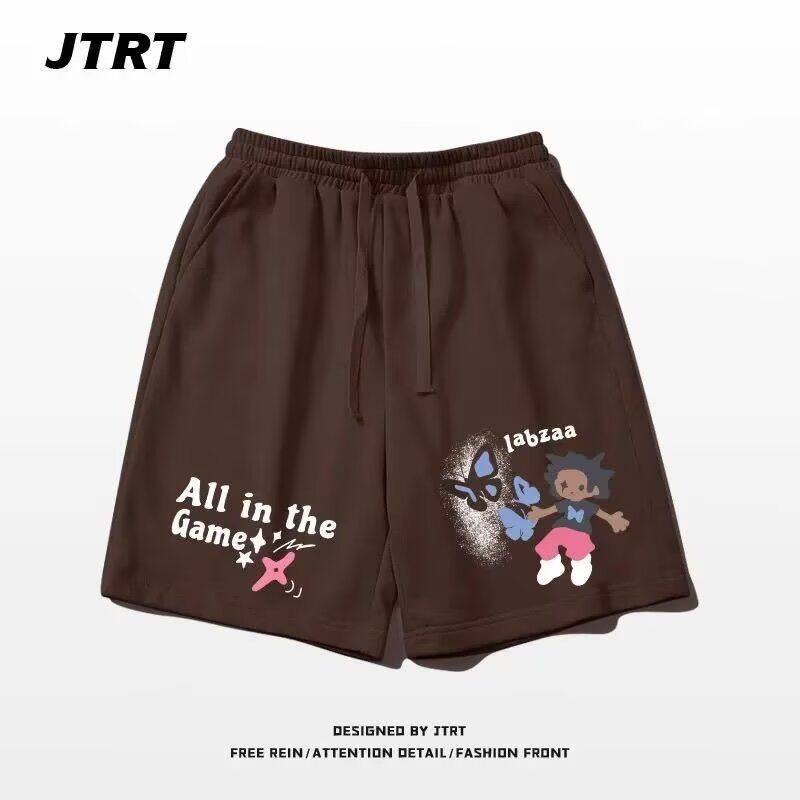 夏季新款美式短裤男潮牌薄款设计感小众宽松大码运动休闲五分裤子