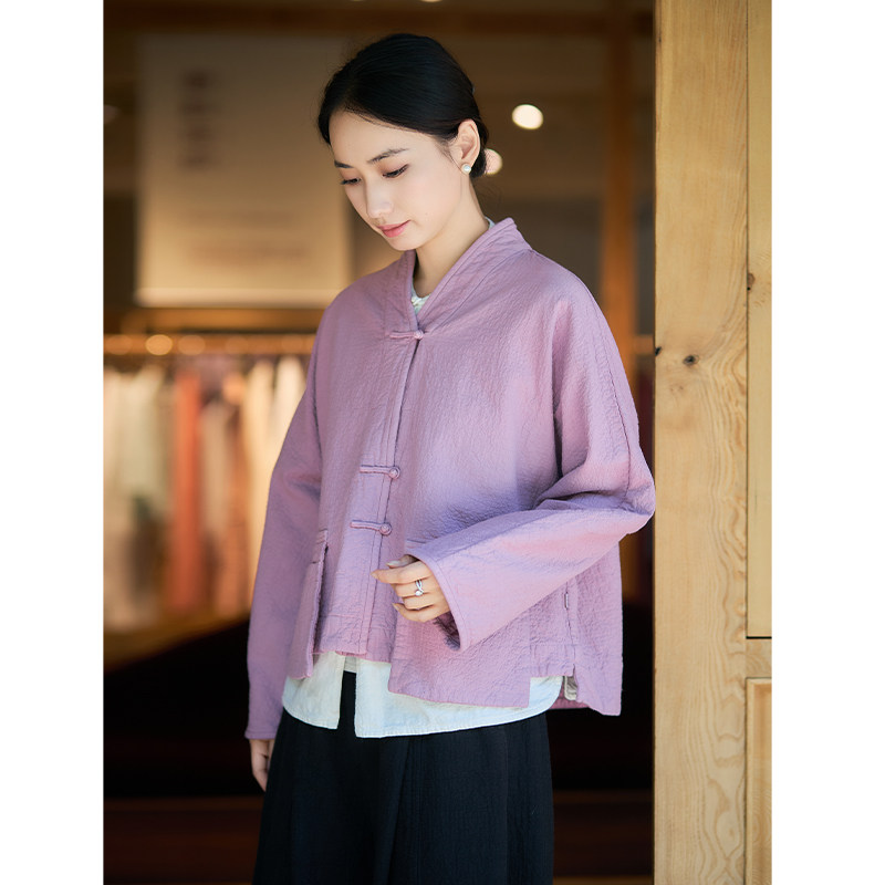 【照本堂】2026春季新款女装新中式国风简约双层盘扣外套女W12779,女装/女士精品,短外套,淘宝优惠券,粉丝福利购,淘宝优惠卷