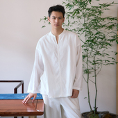 照本堂 棉麻40支立领双层长袖 2025秋季 新款 男装 套头衫 M12744