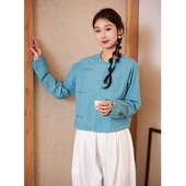 新中式 盘扣圆领斜襟上衣W12876 新款 棉麻女装 照本堂 2026春季