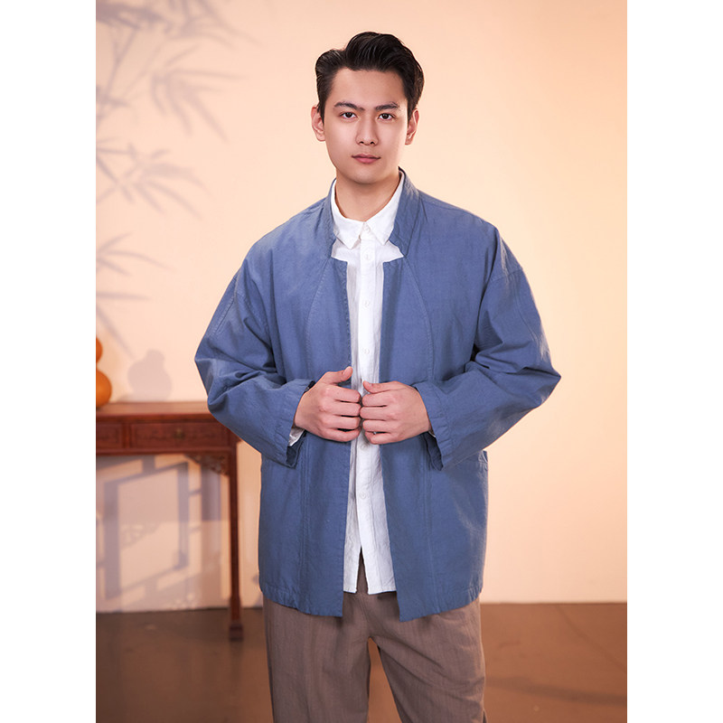 【照本堂】2026春夏新款棉麻10支男装V领宽松外套M12926
