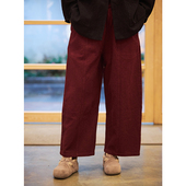 棉麻舒适简约双层直筒长裤 女W22794 新款 女装 照本堂 2025冬季