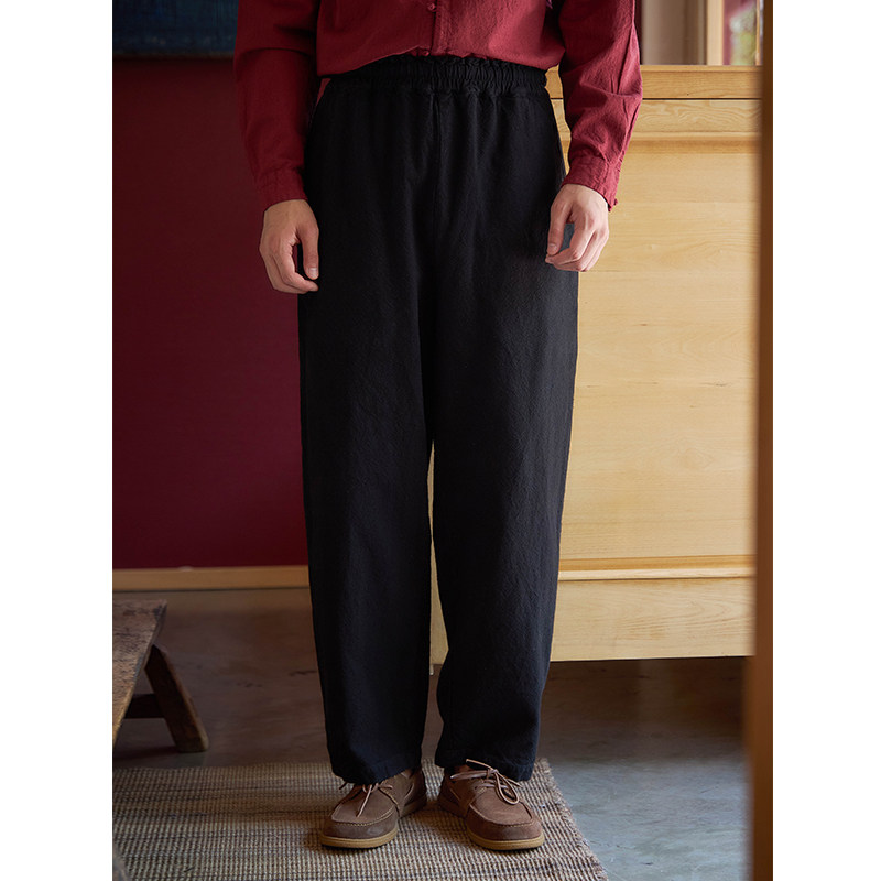 【照本堂】2025秋季男装新款棉麻10支休闲舒适简约小脚裤M22814,男装,休闲裤,淘宝优惠券,粉丝福利购,淘宝优惠卷