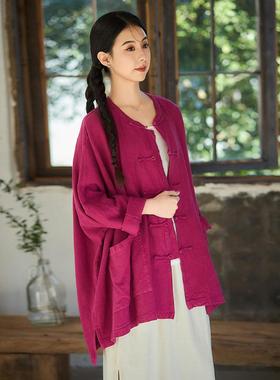 【照本堂】2025秋季新款棉麻女装新中式国风8支盘扣上衣W12650