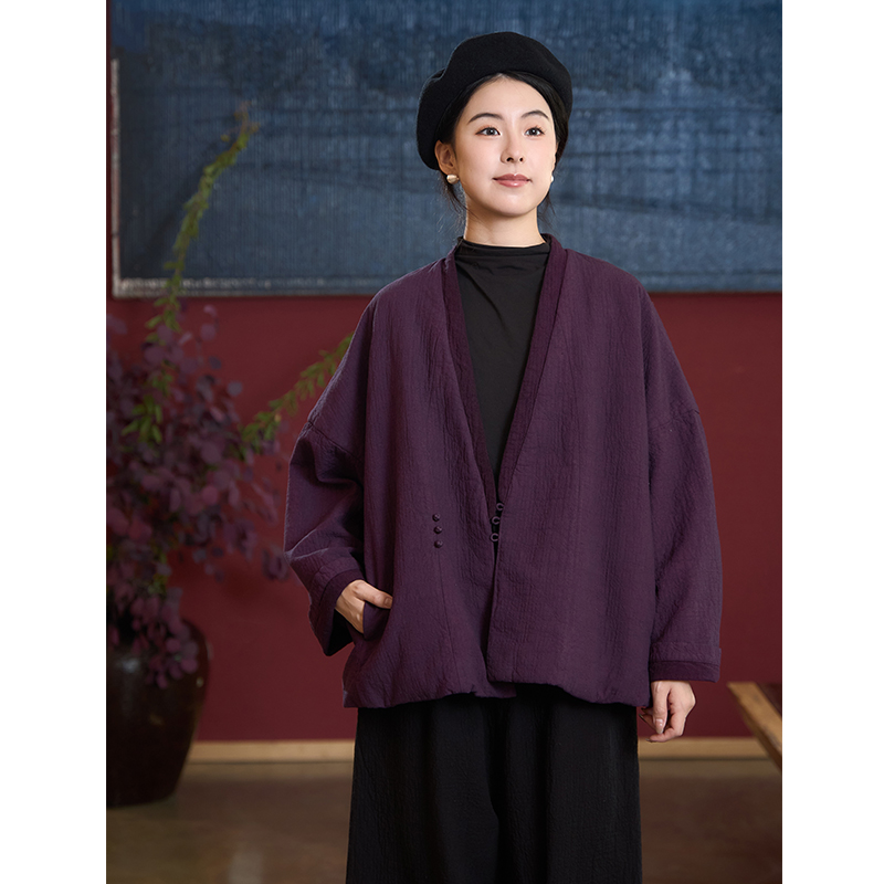 【照本堂】2025冬季新款女装新中式国风简约双层汉服棉衣W12861