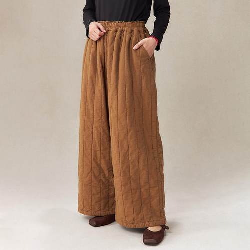 照本堂冬季新款亚麻棉裤