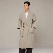 亲肤舒适棉麻翻领开襟外套男女款 照本堂 10支亚麻纯色MW12477