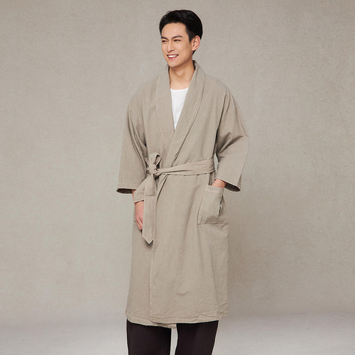 照本堂男女同款棉麻翻领开襟外套