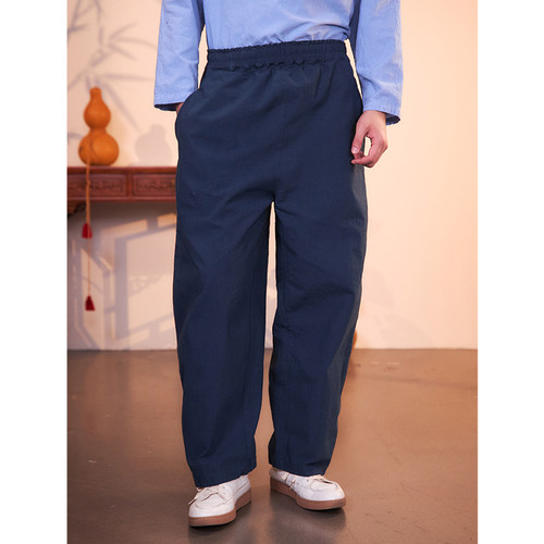 【照本堂】2026春夏新款棉麻男装简约休闲时尚阔腿收脚裤M22920