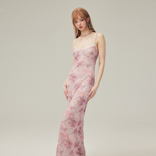 连衣裙2024新款 蕾丝花边吊带碎花裙夏季 女春秋 雾野少女 KeepBlue