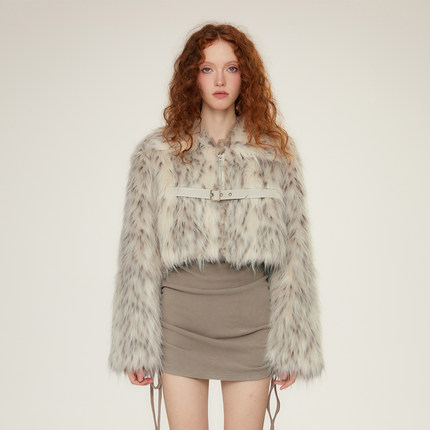 KeepBlue小野猫环保皮草毛毛外套女冬季质感皮毛一体