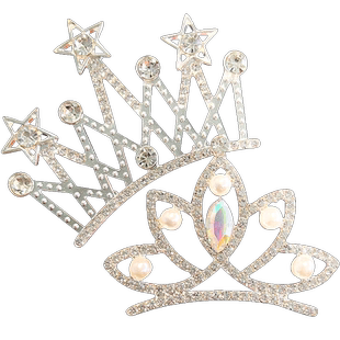 儿童发卡宝宝公主皇冠头饰碎发插梳2025新款女童气质王冠珍珠发饰