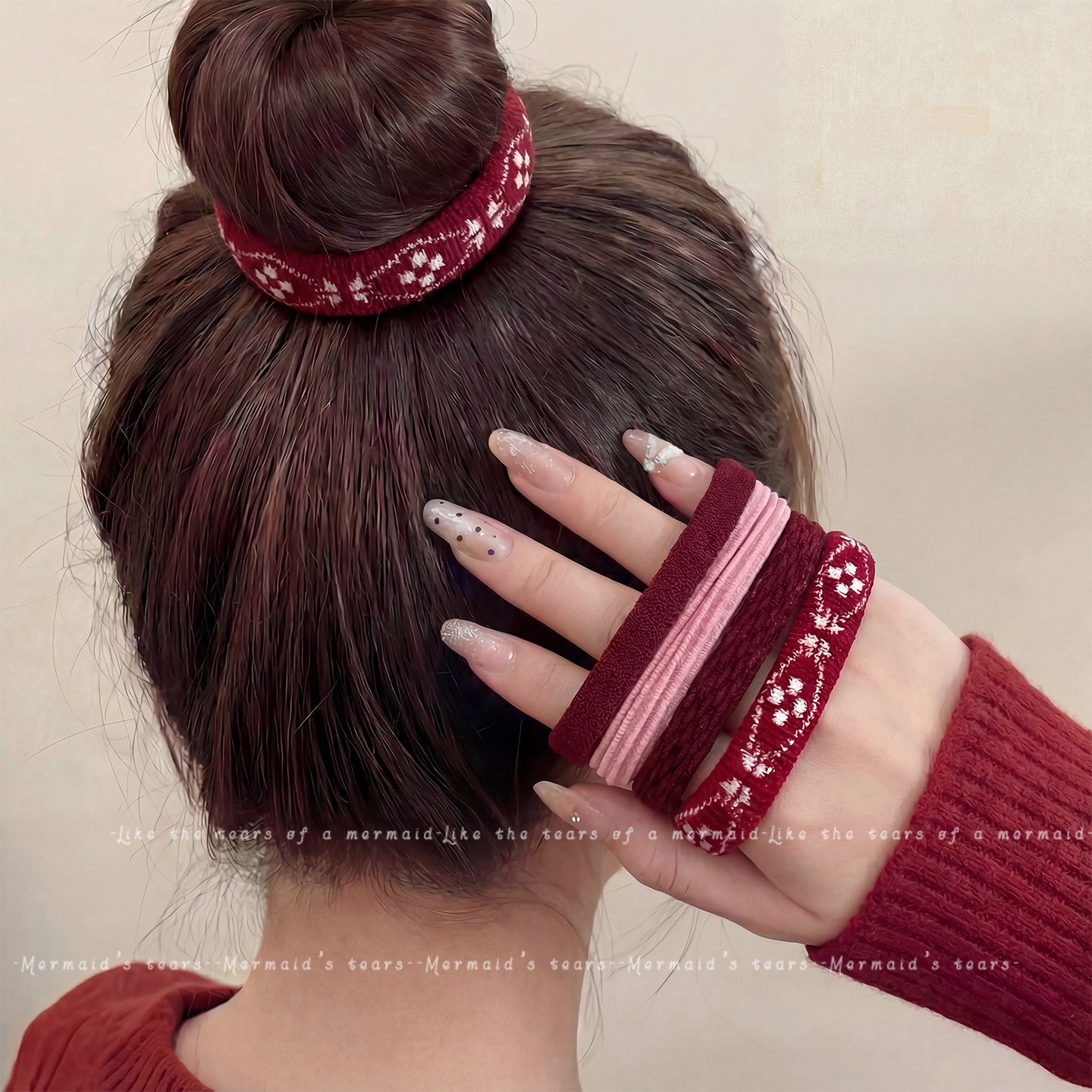 高弹力加粗毛巾圈头绳女扎发皮筋新年酒红色发饰不伤发无接缝发绳,饰品/流行首饰/时尚饰品新,发饰,淘宝优惠券,粉丝福利购,淘宝优惠卷