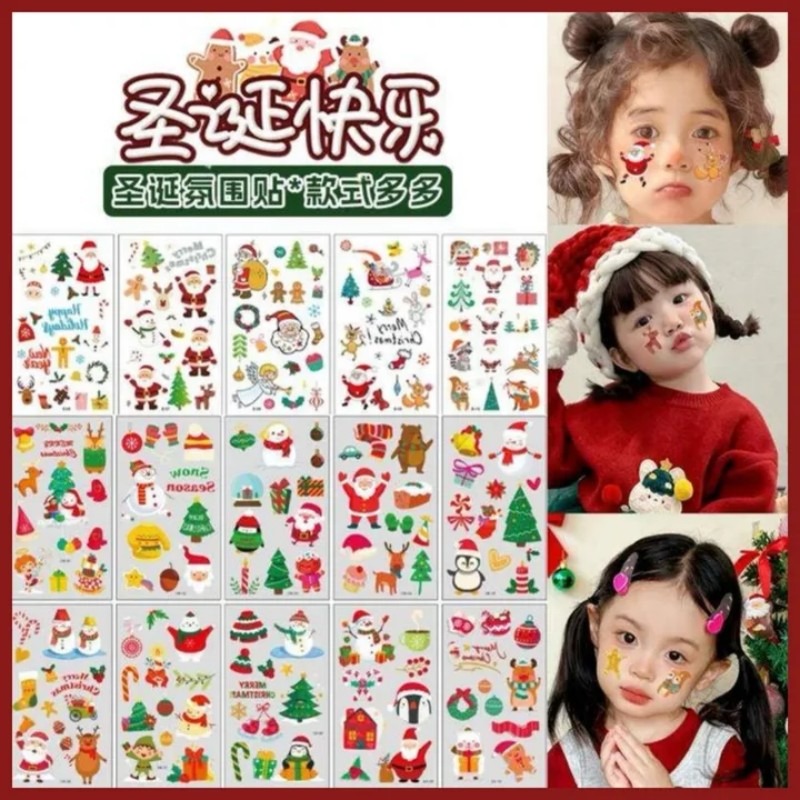 圣诞节装饰脸贴妆容面贴圣诞聚会
