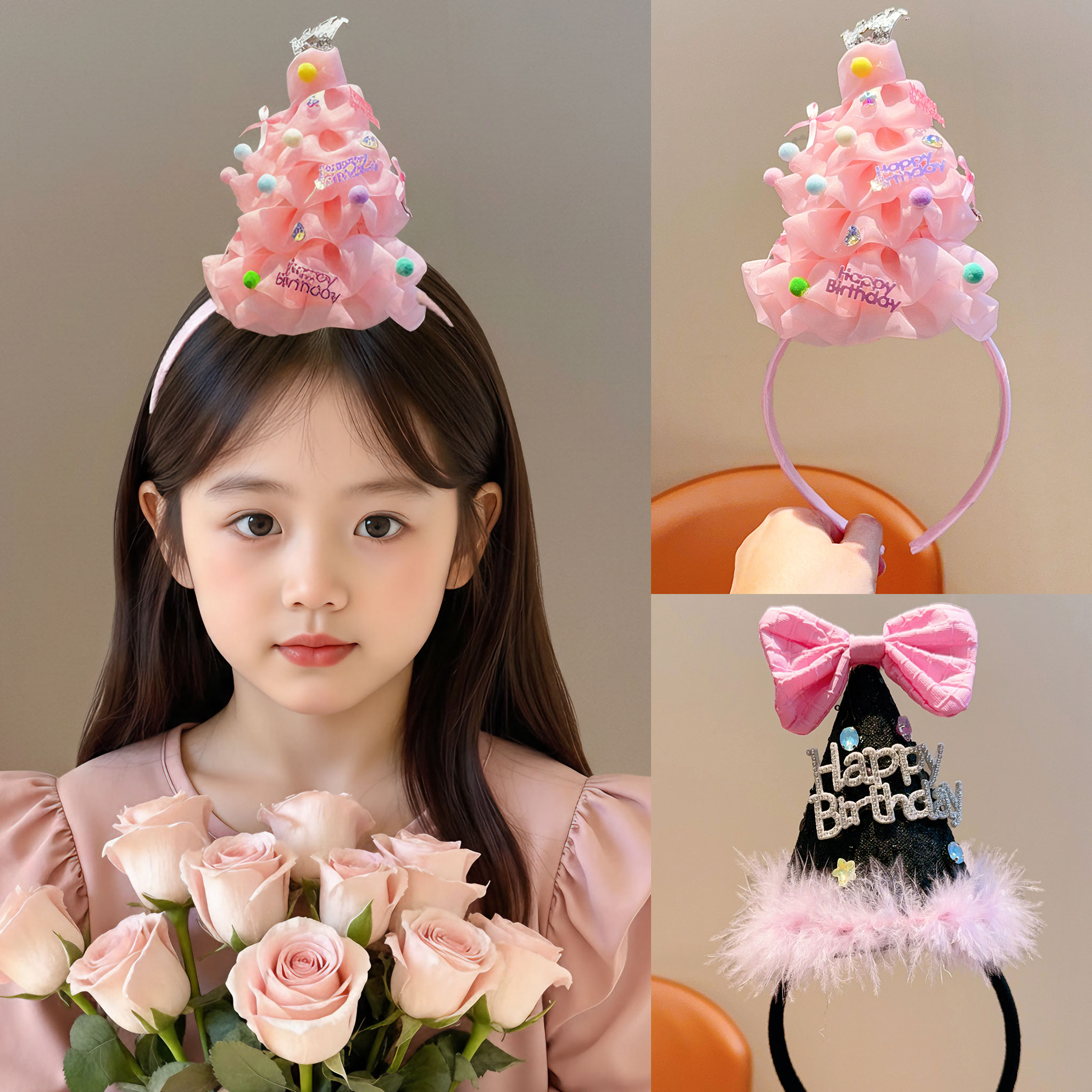 【热卖】生日专用拍照头箍发卡