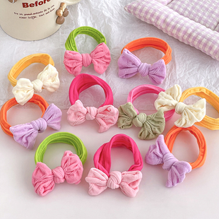 皮筋女儿童蝴蝶结头绳小女孩不伤发毛巾圈女童扎马尾高弹耐用发绳