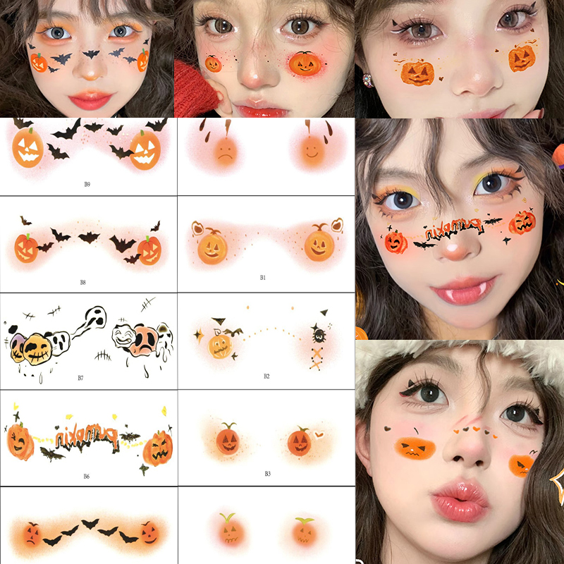 万圣节搞怪卡通贴纸成人脸妆装饰