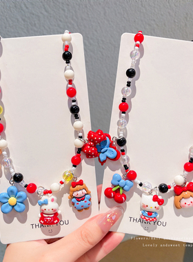 儿童项链卡通kt猫锁骨链女孩配饰