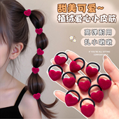 皮筋女儿童植绒拇指发圈女童红色新年头绳宝宝小啾啾发绳皮套发饰