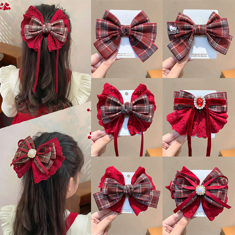 公主风蝴蝶结发夹儿童新年头饰女童发卡后脑勺拜年顶夹过年发饰,饰品/流行首饰/时尚饰品新,发饰,淘宝优惠券,粉丝福利购,淘宝优惠卷