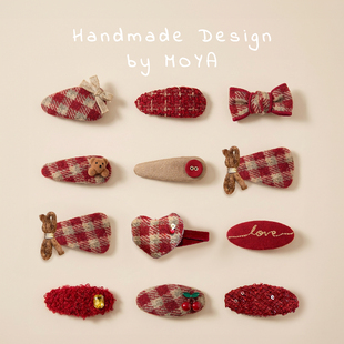 新年儿童发夹布艺宝宝发卡2026新款过年女孩碎发夹刘海夹女童发饰