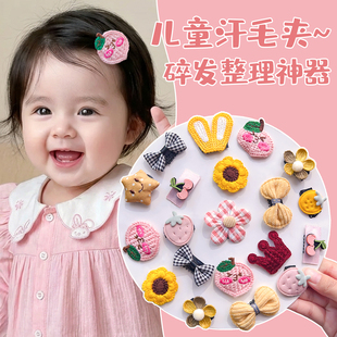 宝宝包布发夹婴幼儿汗毛胎毛夹可爱卡通婴儿刘海夹子新年儿童边夹