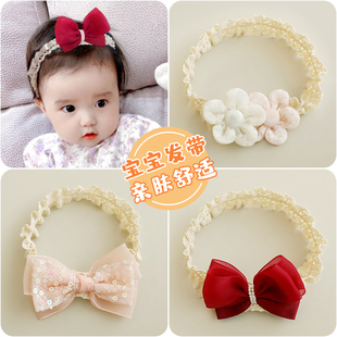 婴幼儿护囟门帽可爱胎帽儿童甜美蝴蝶结发带女童超萌发箍2026新款