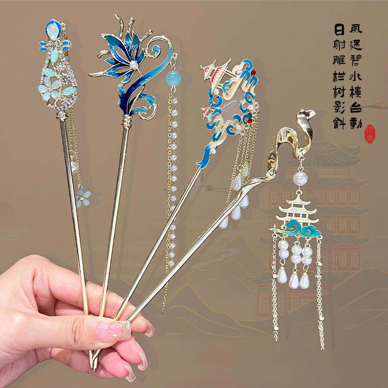 女童发卡头饰流苏发簪