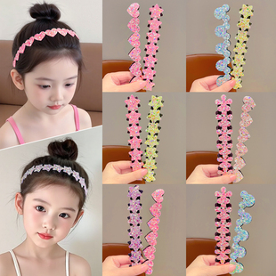 儿童亮片刘海贴发箍女童加长碎发神器魔术贴发带女孩星星头箍发饰