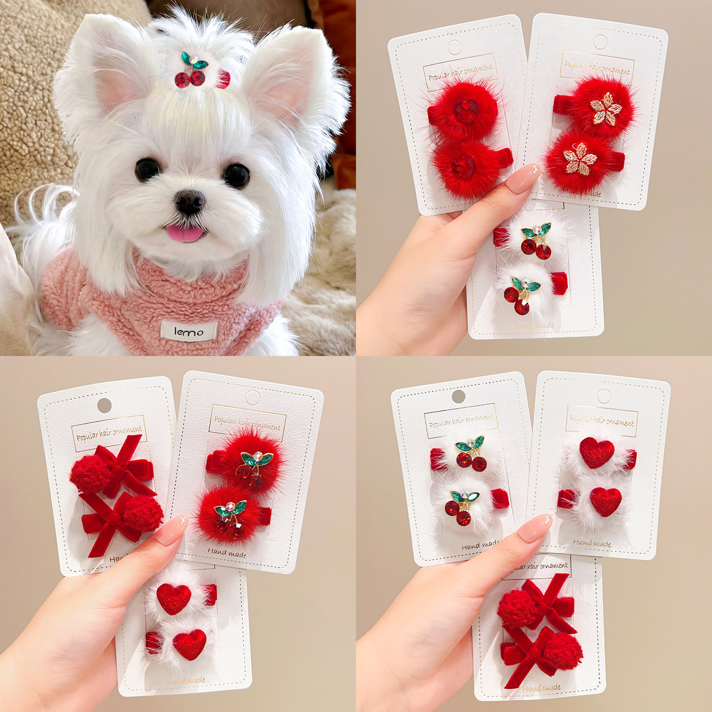 宠物发夹狗狗头饰红色新年发饰可爱不伤发猫咪装饰宠物饰品小型犬,宠物/宠物食品及用品,发饰/头饰,淘宝优惠券,粉丝福利购,淘宝优惠卷