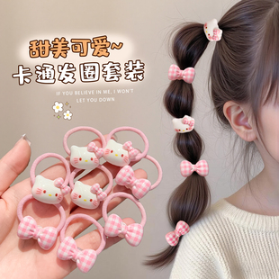 皮筋女儿童粉色蝴蝶结发圈女童宝宝扎小啾啾发绳女孩高弹耐用头绳