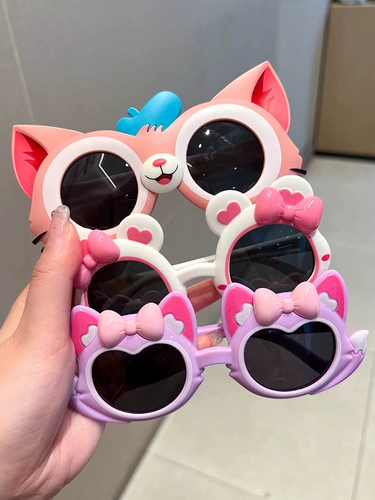 Детский мультяшный кролик, ультрафиолетовые солнцезащитные очки подходит для мужчин и женщин, игрушка, защита от ультрафиолета, популярно в интернете