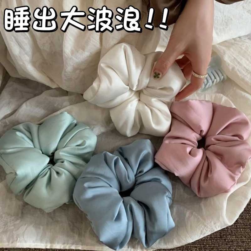 高级感枕头kitsch大肠发圈女超大睡眠神器真丝头绳丸子头发绳头饰
