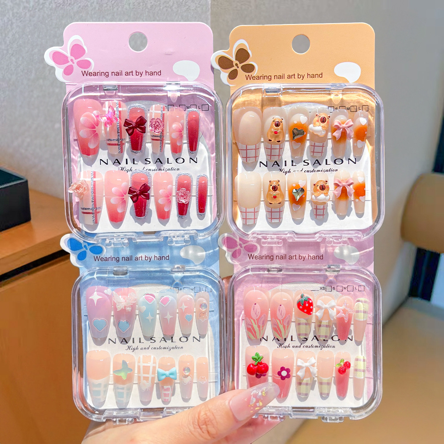 儿童美甲贴纸长款女童立体显白指甲贴卡通可爱防水可拆卸6到8岁小女孩生日礼物软甲片小学生穿戴甲假指甲贴,文具电教/文化用品/商务用品,贴纸/立体贴纸,淘宝优惠券,粉丝福利购,淘宝优惠卷