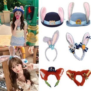 迪士尼发箍尼克疯狂动物城头箍游园装 备儿童成人拍照道具生日发饰