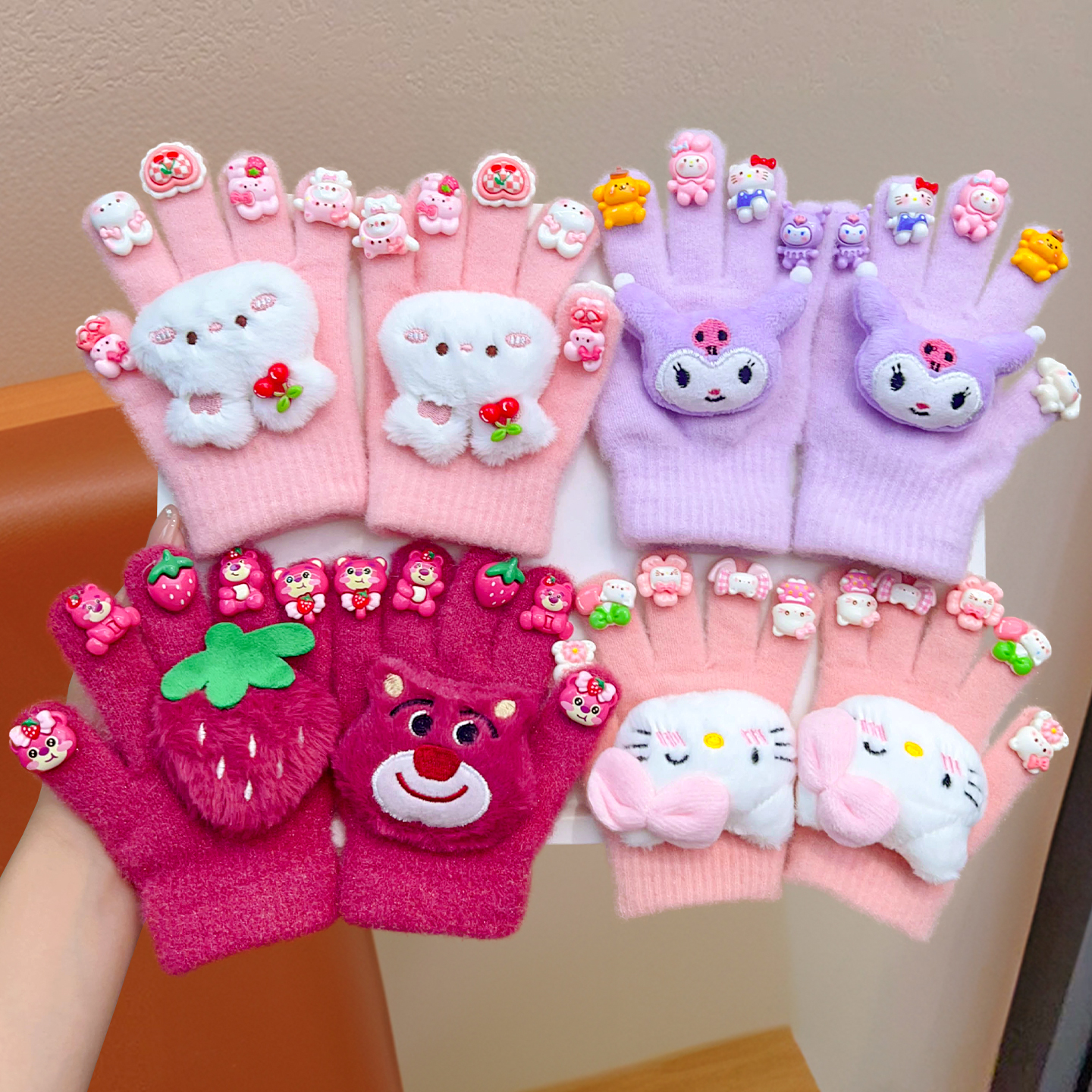 2025新款小学生上学分指纯棉手套