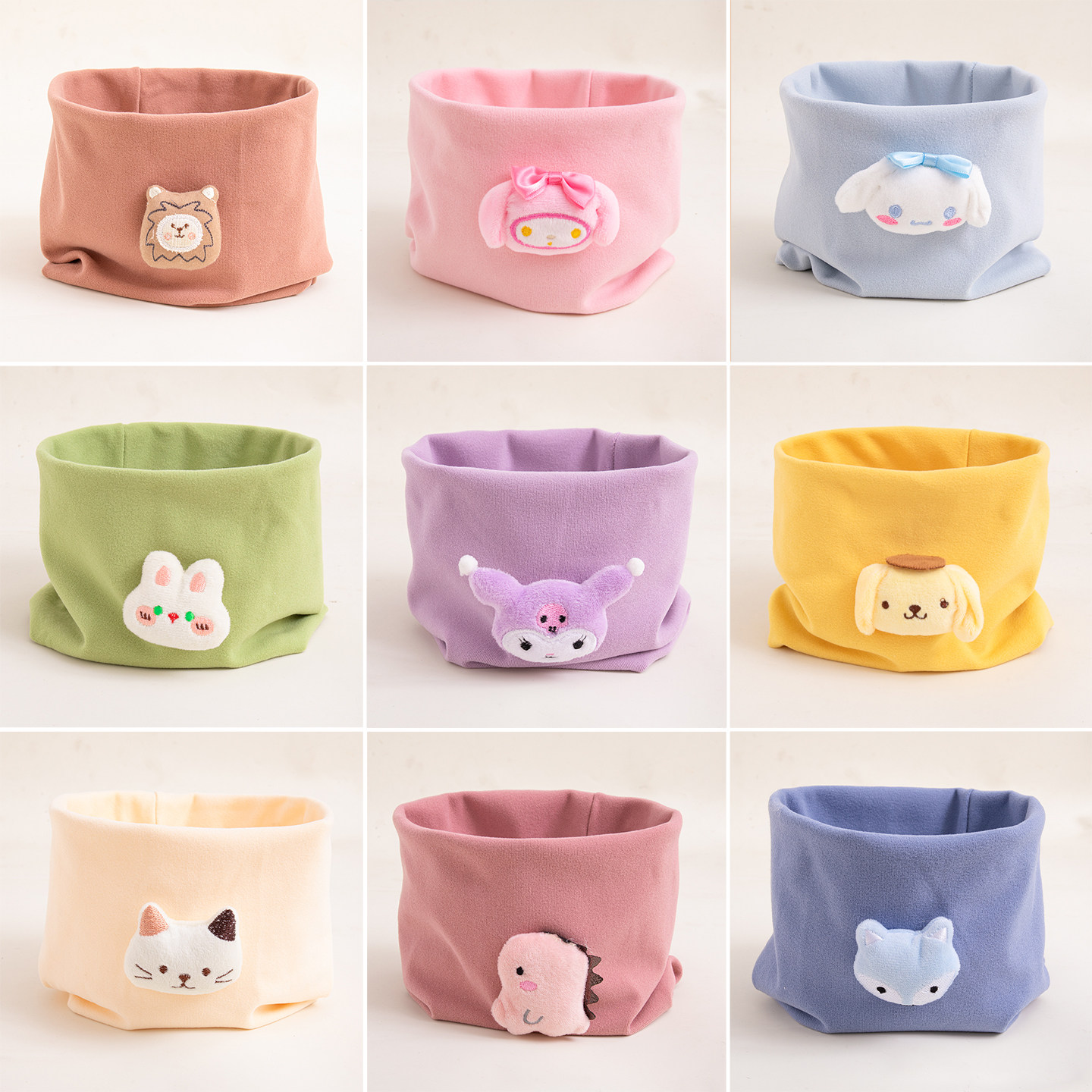 儿童围巾卡通可爱小动物男孩女童上学保暖护颈防风围脖宝宝脖套