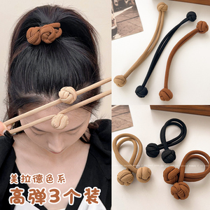 秋冬新款咖色发圈女童女扎高马尾女头绳不伤发皮筋头绳高弹力耐用