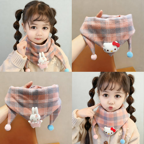 儿童可爱围巾女童秋冬季防风护颈